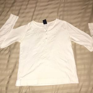 Off white button V long sleeve